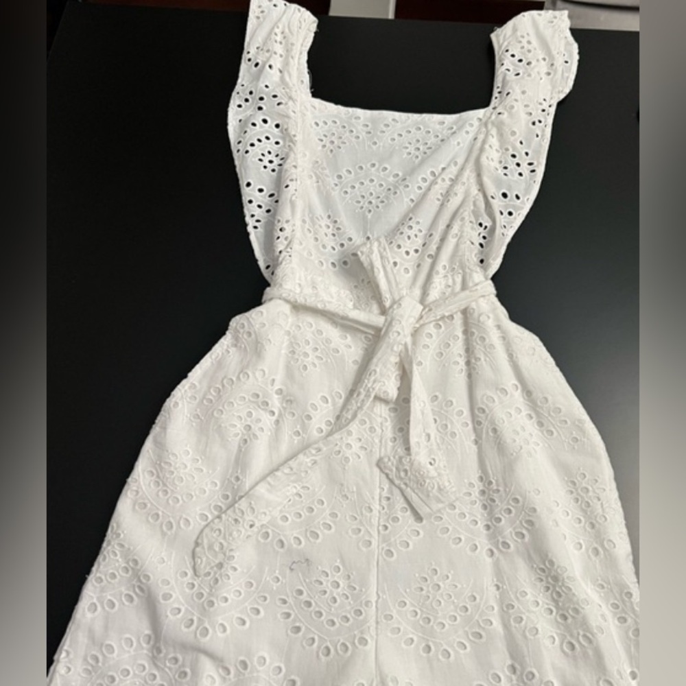 TOPSHOP EYELET RUFFLE JUMPSUIT - Picture 7 of 16